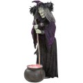 6' Life Size Witch with Fogging Cauldron
