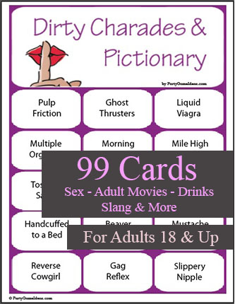 Dirty Charades And Pictionary 99 Printable Cards