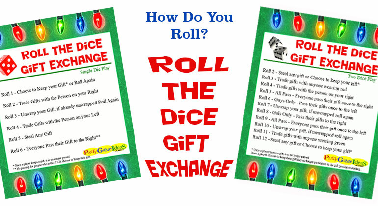 Christmas Dice Game Printable  Roll The Dice Gift Exchange Game