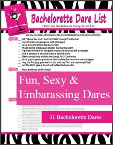 Bachelorette Dare List