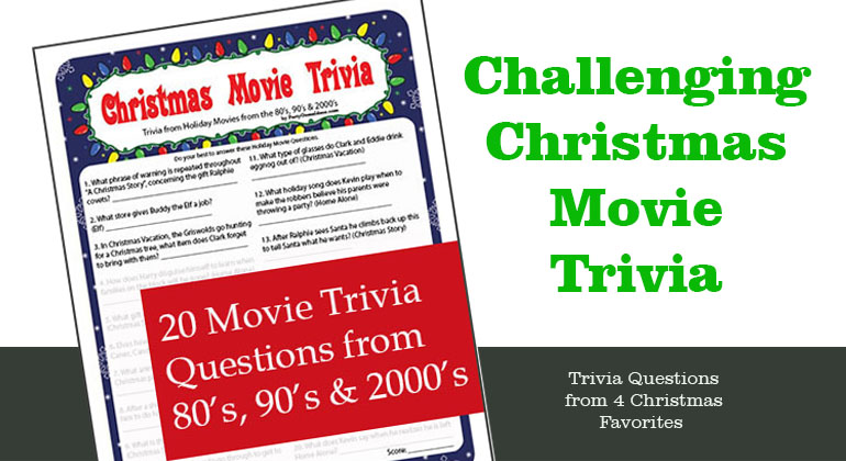 Christmas Movie Trivia Printable Game