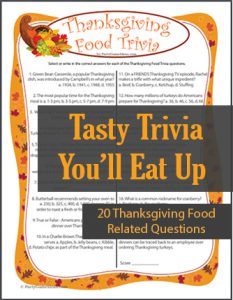 Thanksgiving Food Trivia Questions & Answers Game